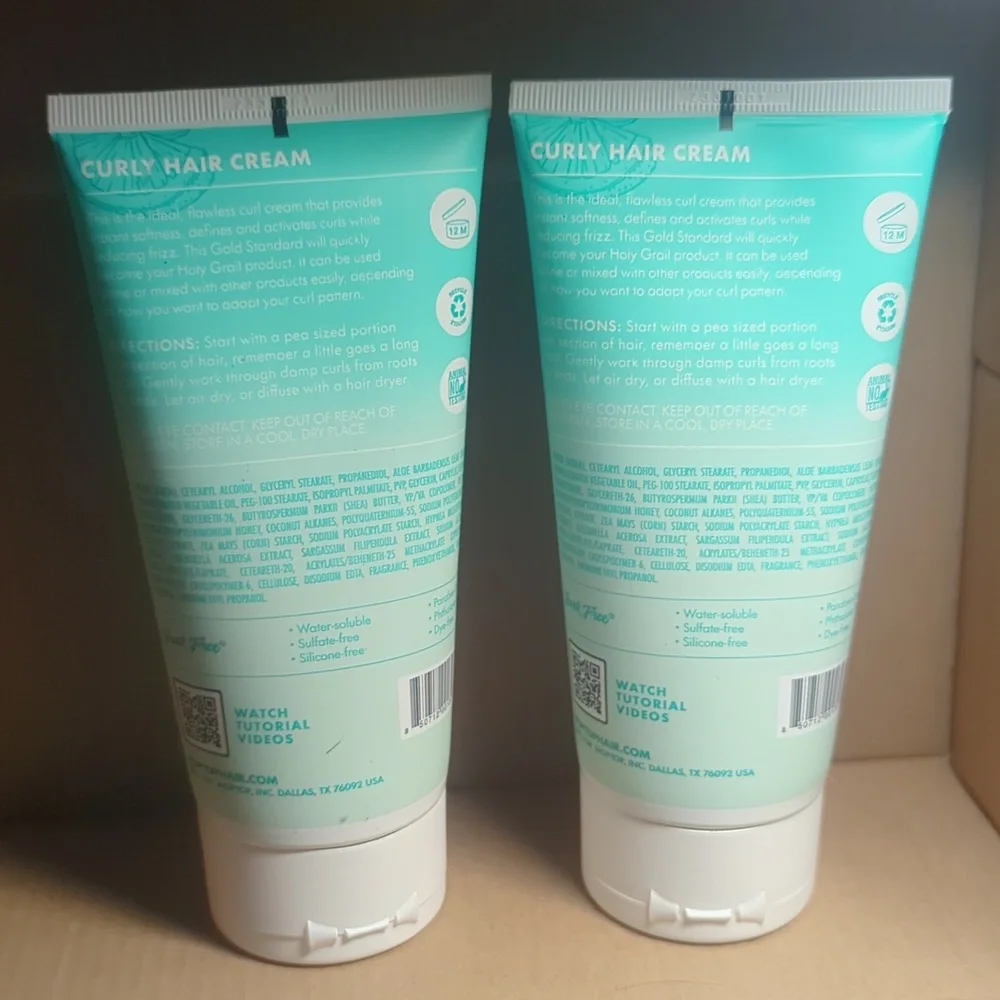 Lot of 2 MopTop Curly Hair Cream each size 6 oz
